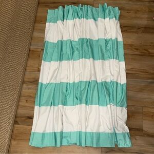SET OF 4 Panels Striped Aqua and White Curtains 63”